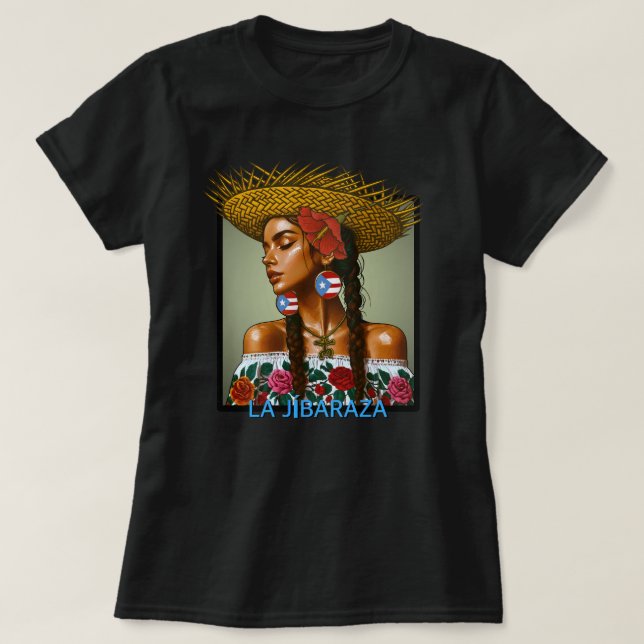 T-shirt La Jíbaraza – Puerto Rican Jíbara Art • Boricua  (Design devant)