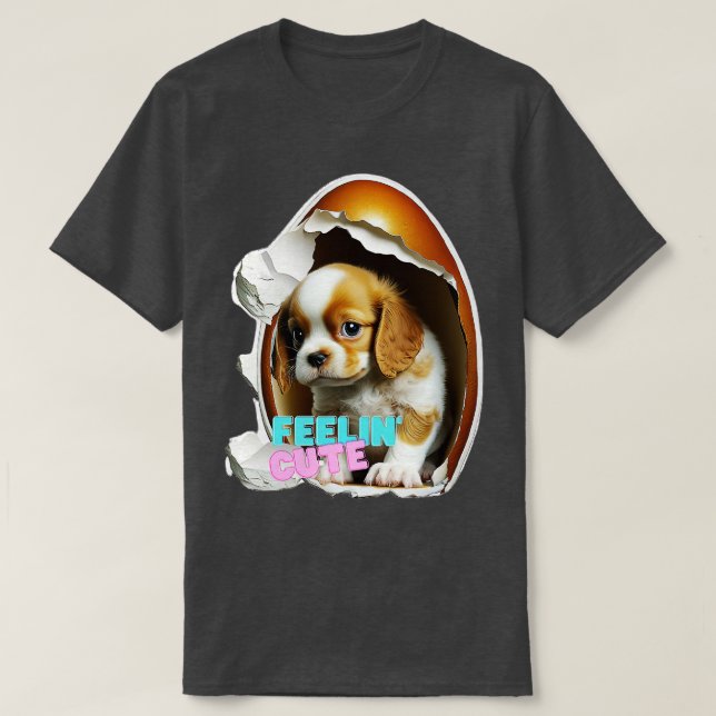 T-shirt La joie du chien dans l'oeuf (Design devant)