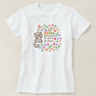 T-shirt La joie éclot malgré la douleur - Pebble le Ki gri