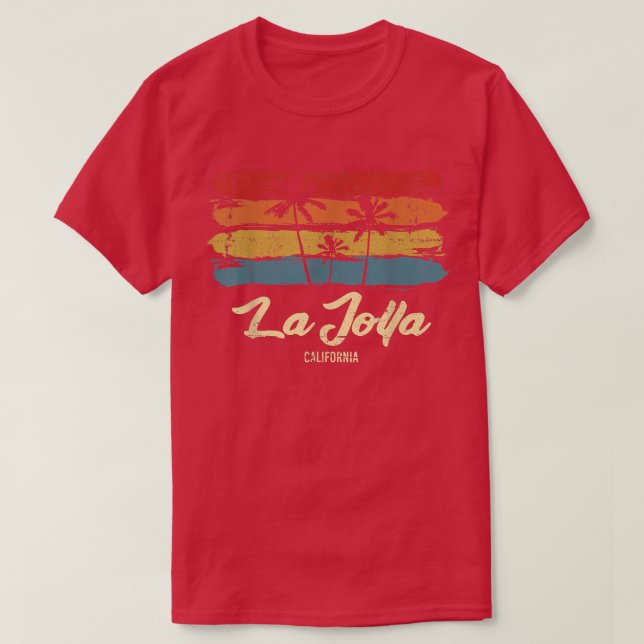 T-shirt La Jolla California Palm Trees CA Retro  (Design devant)