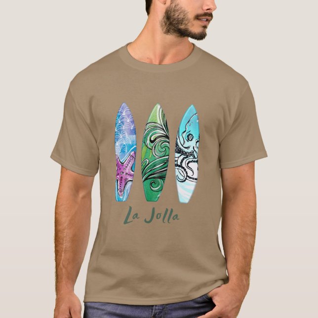 T-shirt La Jolla California Planches de surf  (Devant)