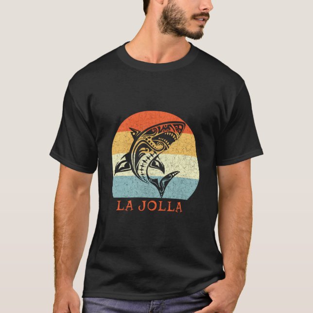 T-shirt La Jolla California Vacation Tribal Shark (Devant)