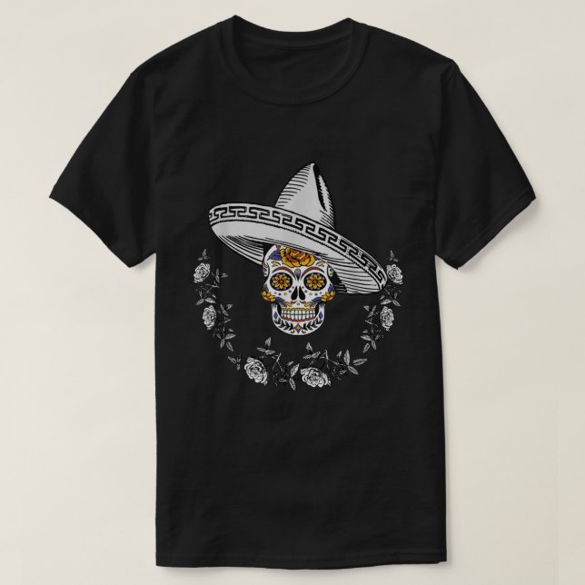 T-shirt La Journée Dia de Los Muertos des morts célèbre le (Design devant)
