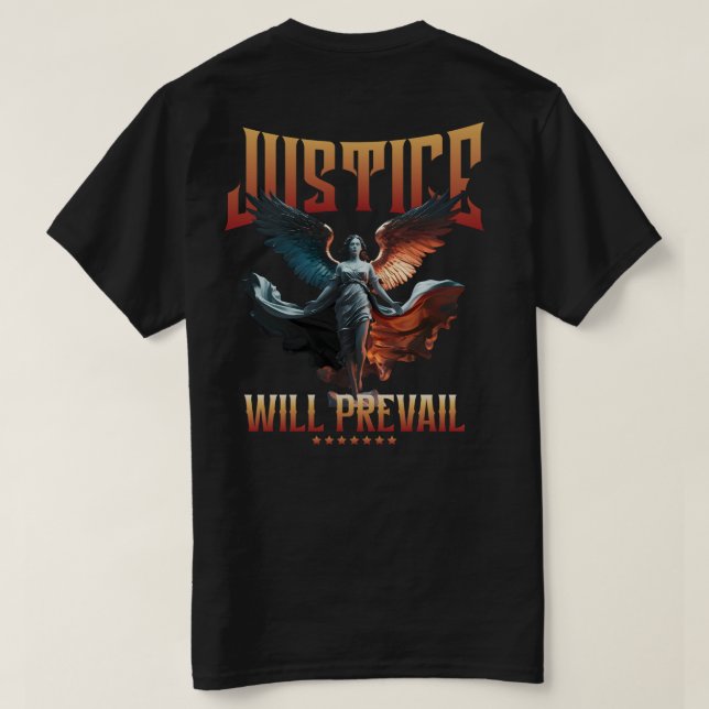 T-shirt La justice l'emportera - Angel ailé conception de  (Design dos)