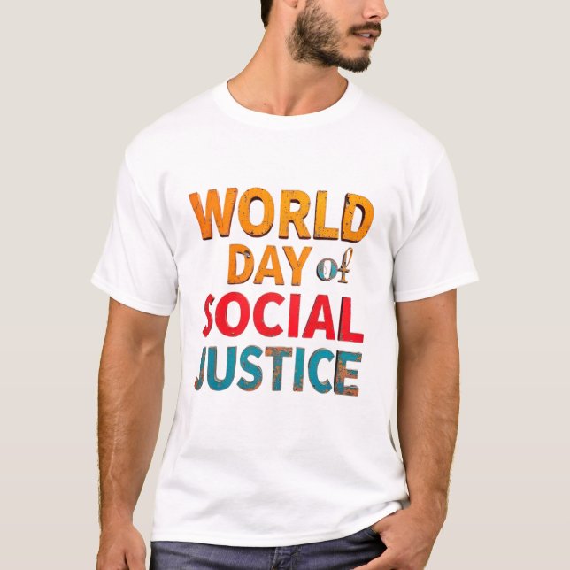 T-shirt La Justice Sociale Intègre Les Principes D'Égalité (Devant)
