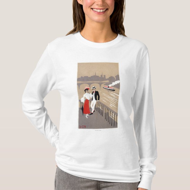 T-shirt La La citent la scène d'art déco (Devant)