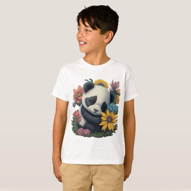 T-shirt La laideur fleurit ! Magasinez un adorable panda e (Devant entier)
