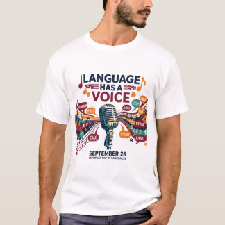 T-shirt La langue a une musique vocale Jour européen