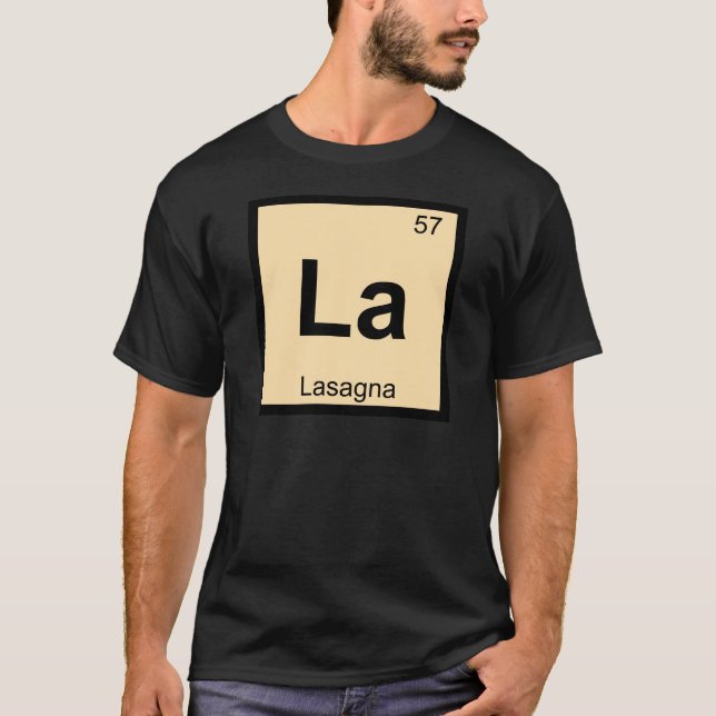 T-shirt La - Lasagna Pasta Chimie Symbole de table périodi (Devant)