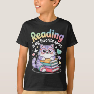 T-shirt La lecture est le sport préféré de chat drôle amat