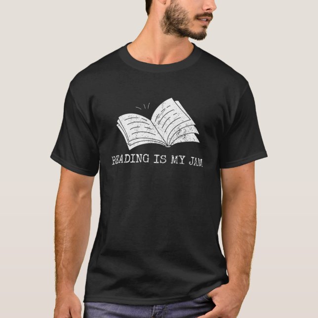 T-shirt La lecture est mon Jam Cute enseignant bibliothéca (Devant)