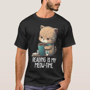 T-shirt La lecture est mon moment de miaou Livre Nerd de