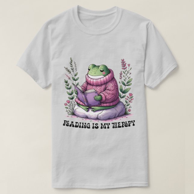 T-shirt La Lecture Froggy est ma thérapie (Design devant)