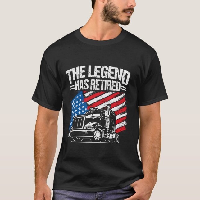 T-shirt LA LÉGENDE A RETIRÉ Truck Trucker Jo (Devant)
