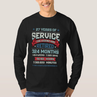 T-shirt La Légende A Retraité 27 Ans De Service Retraite