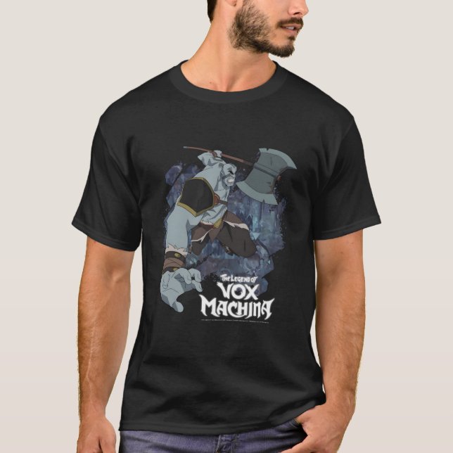 T-shirt La Légende De Vox Machina Grog Strongjaw Avec Ax (Devant)