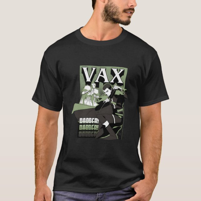 T-shirt La Légende De Vox Machina Vax Avec Dagger (Devant)