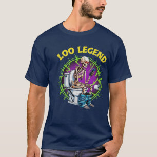 T-shirt La légende des toilettes Squelette sur graphique d
