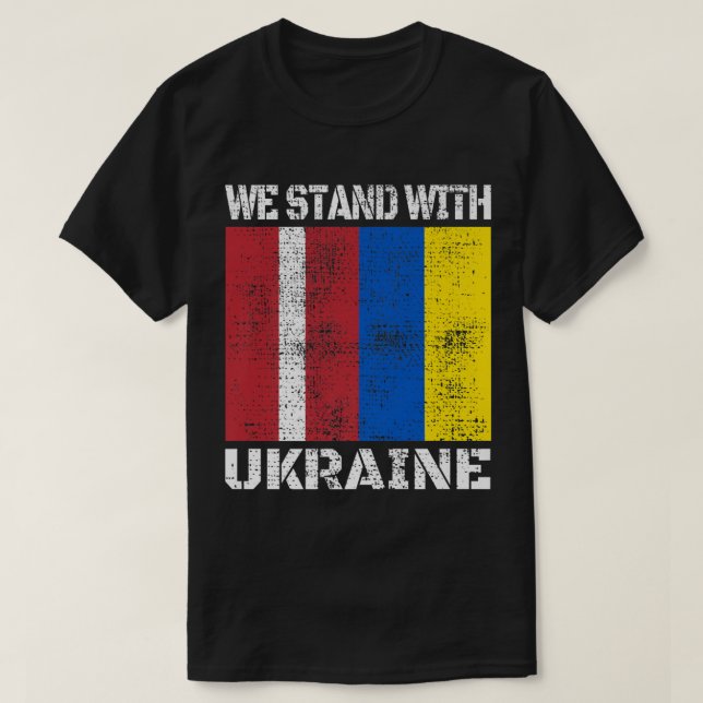 T-shirt La Lettonie Soutien Ukrainienne Nous Sommes Avec L (Design devant)