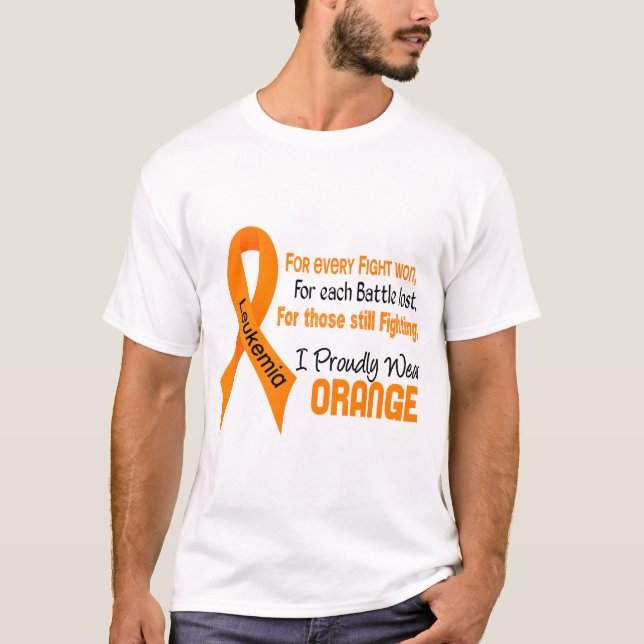 T-shirt La leucémie I portent fièrement l'orange (Devant)