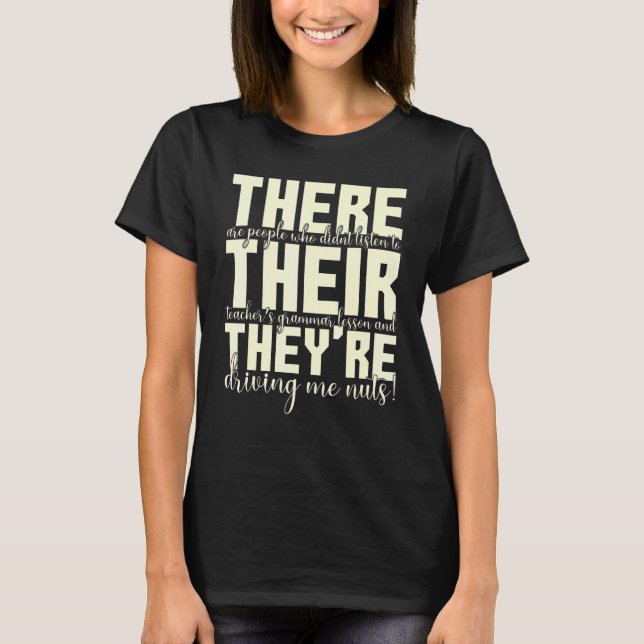 T-shirt Là, Leur Professeur De Grammaire Anglais (Devant)