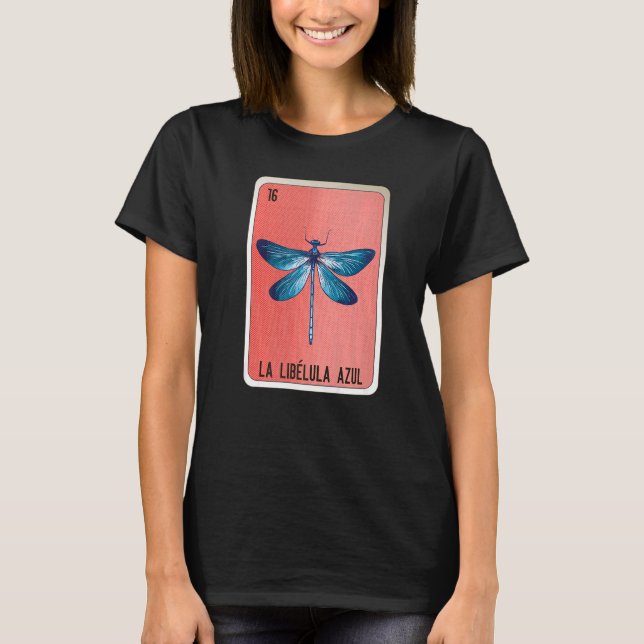 T-shirt La Libelula Azul Mexicaine Slang Lotterie Cartes d (Devant)