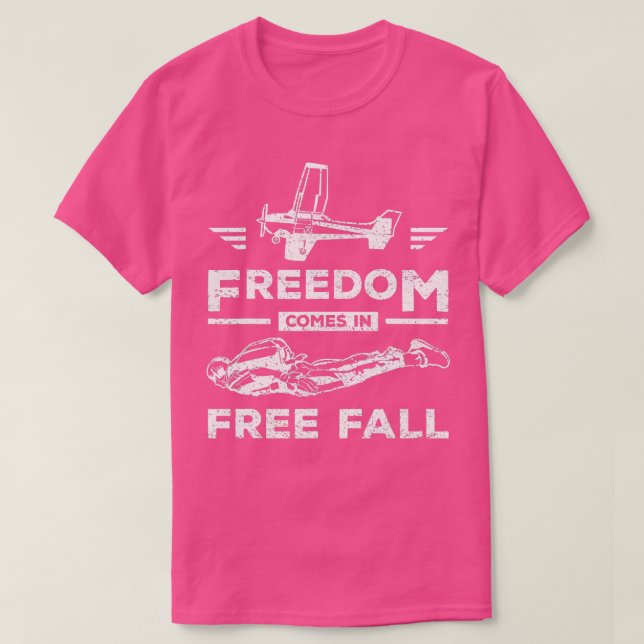 T-shirt La liberté arrive en chute libre parachute (Design devant)