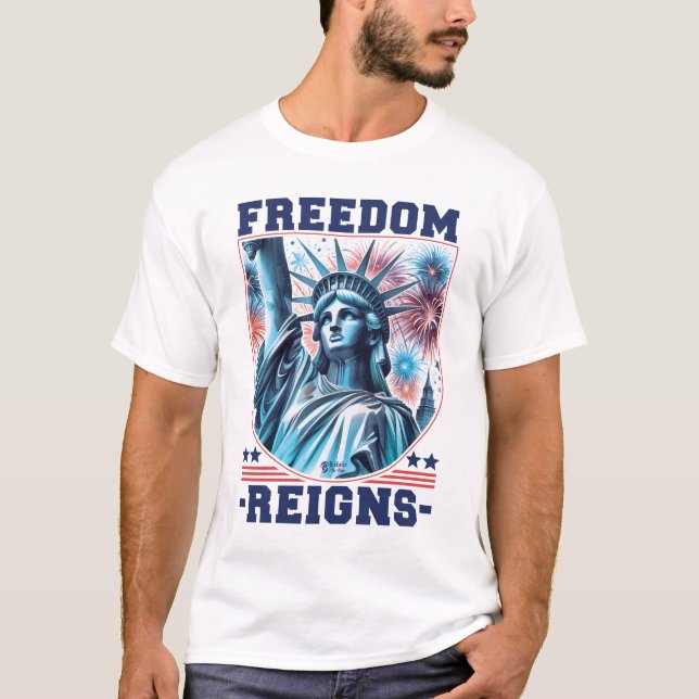 T-shirt La liberté règne hommes blancs (Devant)