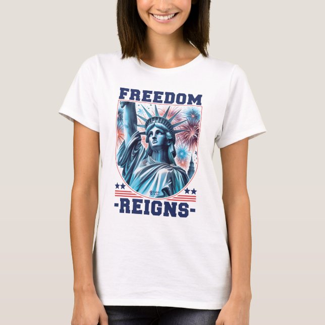 T-shirt La liberté règne les femmes blanches (Devant)