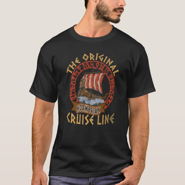 T-shirt La ligne de croisière norvégienne d'origine Viking (Devant)