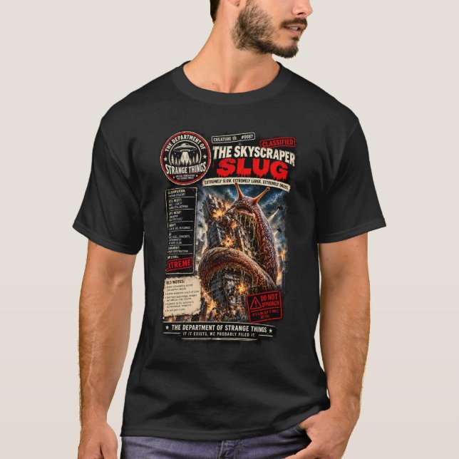 T-shirt La limace gratte-ciel – Créature Classifiée (Devant)