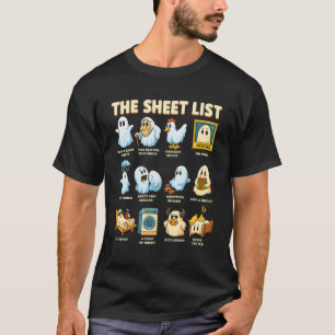 T-shirt La liste de feuilles Fun Ghost Pun Halloween Humou