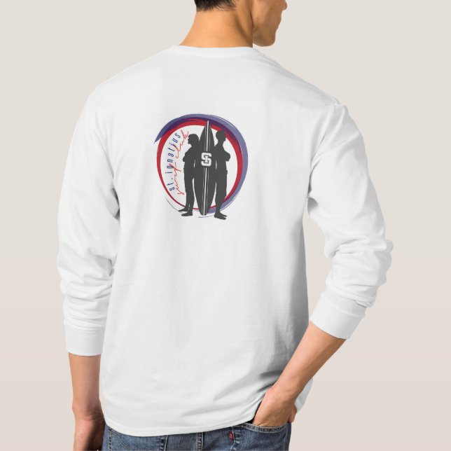 T-shirt la longue douille des hommes (Dos)