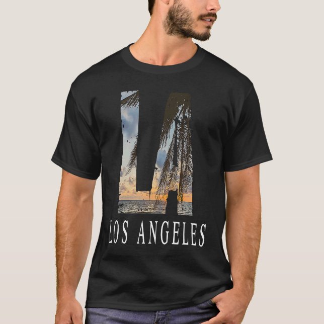 T-shirt La Los Angeles California Souvenir Beach City West (Devant)