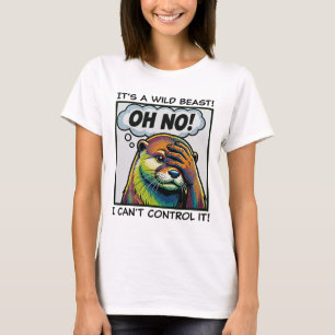 T-shirt La loutre qui se frappe le visage : Animal mignon 