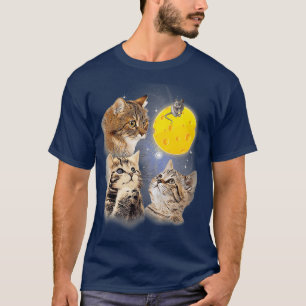 T-shirt La lune de fromage à la montagne Three Kitten