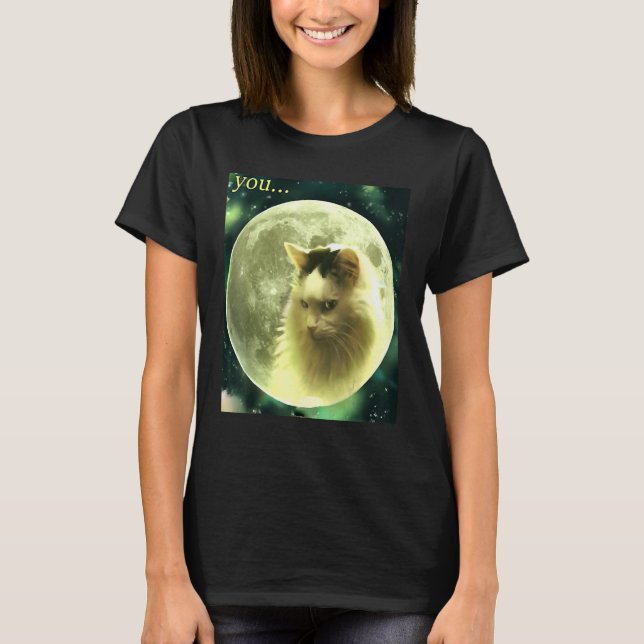 T-shirt La Lune du Chat Graphique   Chat Pour Femmes Maman (Devant)