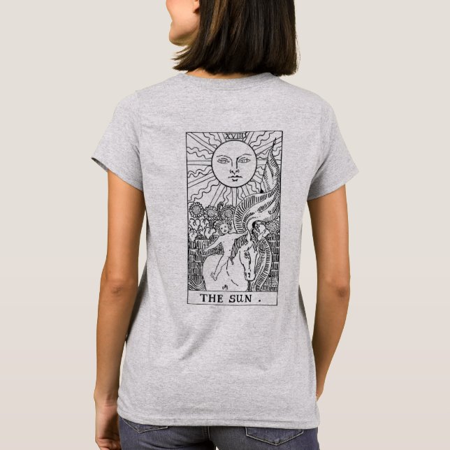 T-shirt La lune et la chemise de carte de tarot de Sun (Dos)