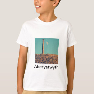 T-shirt La Lune et une tour : Aberystwyth