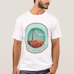 T-shirt La Lune et une tour : Aberystwyth, Pays de Galles