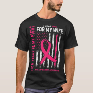 T-shirt La lutte est ma lutte Je porte rose femme cancer d