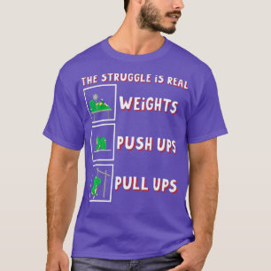 T-shirt La Lutte Est Réelle Dinosaure Rex Fit Weightlift D