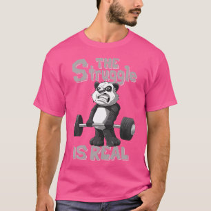T-shirt La Lutte Est Réelle Panda Bodybuilding Poids