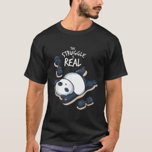 T-shirt La lutte est réelle Panda de salle de sport