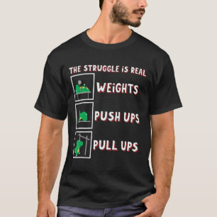 T-shirt La Lutte Est Véritable Dinosaure T-rex Ajuster Poi