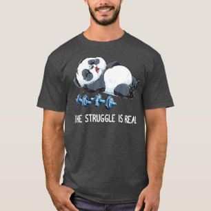 T-shirt La lutte est vrai Deadlift Funny Panda