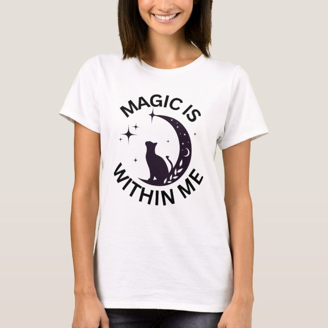 T-shirt La magie est en moi Chat + Lune  (Devant)