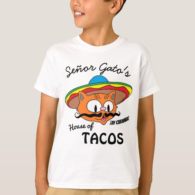 T-shirt La maison des Tacos de Señor Gato (Devant)