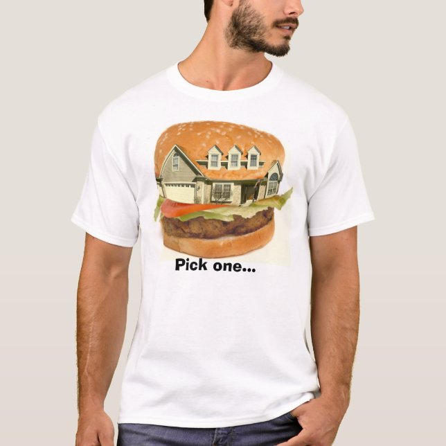 T-shirt La maison d'hamburger, sélectionnent un… (Devant)