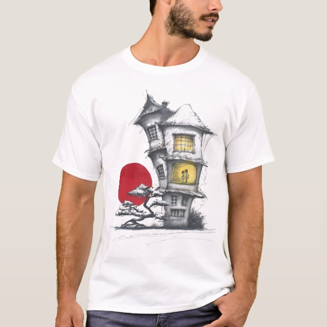 T-shirt La Maison Enchantée Sous la Lune Rouge (Devant)